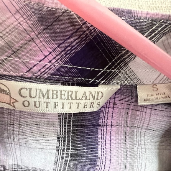 Purple Plaid Button Down – Western Vibe with Snapped Collar - Picture 2 of 3